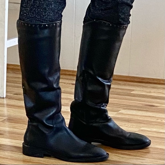 STEVEN by STEVE MADDEN Zeeland Black Riding Boots - Picture 3 of 10